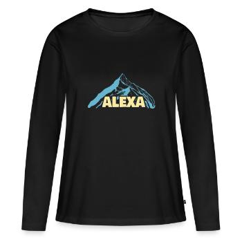 Nom de la femme Alexa - T-shirt manches longues Premium bio Femme - noir - Devant - Julia (174cm)