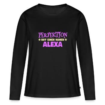Nom de la femme Alexa - T-shirt manches longues Premium bio Femme - noir - Devant - Julia (174cm)