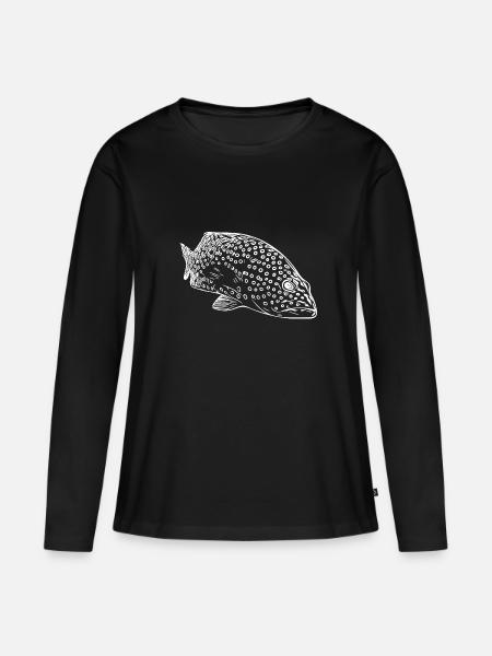 Elegant Vintage Spotted Grouper - Women's Premium Organic Long Sleeve Shirt - black