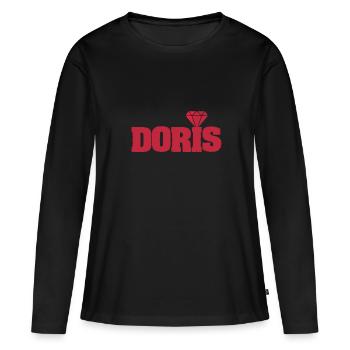 First name Doris - Women's Premium Organic Long Sleeve Shirt - black - Front - Julia (174cm)
