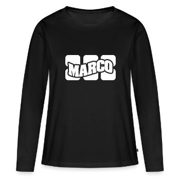 Cadeau pour Marco - T-shirt manches longues Premium bio Femme - noir - Devant - Julia (174cm)