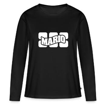 Nom Mario - T-shirt manches longues Premium bio Femme - noir - Devant - Julia (174cm)
