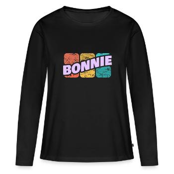 Bonnie - T-shirt manches longues Premium bio Femme - noir - Devant - Julia (174cm)