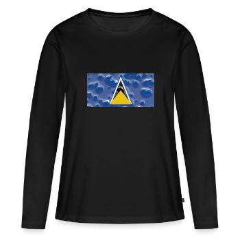 Sainte-Lucie - T-shirt manches longues Premium bio Femme - noir - Devant - Julia (174cm)