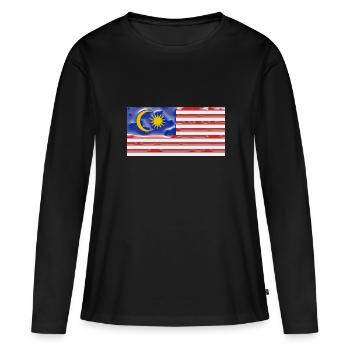 Malaysia - Frauen Premium Bio Langarmshirt - Schwarz - Vorne - Julia (174cm)