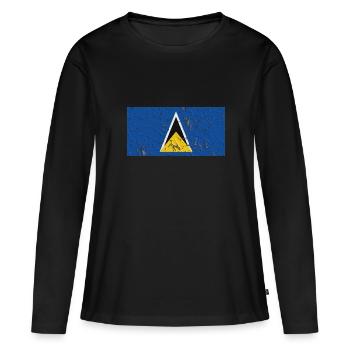 Sainte-Lucie - T-shirt manches longues Premium bio Femme - noir - Devant - Julia (174cm)