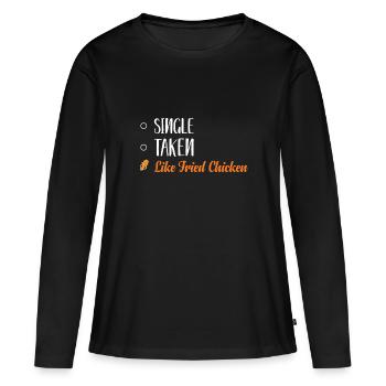 Glück Brathähnchen Foodaholic Fast Food Geschenke - Frauen Premium Bio Langarmshirt - Schwarz - Vorne - Julia (174cm)