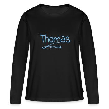 Thomas - Frauen Premium Bio Langarmshirt - Schwarz - Vorne - Julia (174cm)