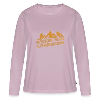 Alpenüberquerung Oberstdorf Meran E5 Fernwanderweg - Frauen Premium Bio Langarmshirt - Altrosa - Vorne - Julia (174cm)