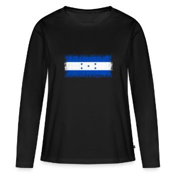 Geschenk für Honduras - Frauen Premium Bio Langarmshirt - Schwarz - Vorne - Julia (174cm)