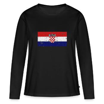 Croatie Croatie - T-shirt manches longues Premium bio Femme - noir - Devant - Julia (174cm)