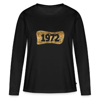 Lingot d’or 1972 - T-shirt manches longues Premium bio Femme - noir - Devant - Julia (174cm)