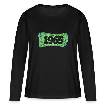 1965 1965 - T-shirt manches longues Premium bio Femme - noir - Devant - Julia (174cm)