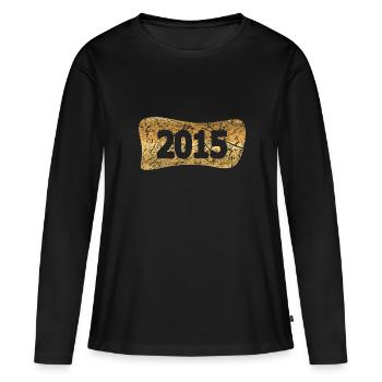 Lingot d’or 2015 - T-shirt manches longues Premium bio Femme - noir - Devant - Julia (174cm)