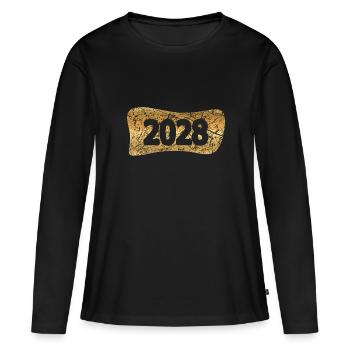Métaux précieux 2028 - T-shirt manches longues Premium bio Femme - noir - Devant - Julia (174cm)