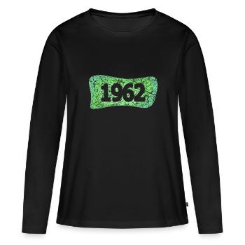 1962 - T-shirt manches longues Premium bio Femme - noir - Devant - Julia (174cm)