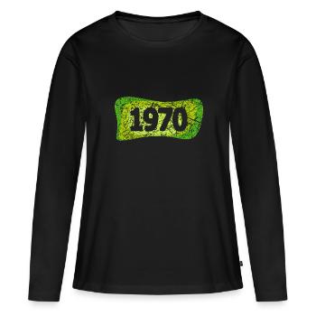1970 1970 - Frauen Premium Bio Langarmshirt - Schwarz - Vorne - Julia (174cm)