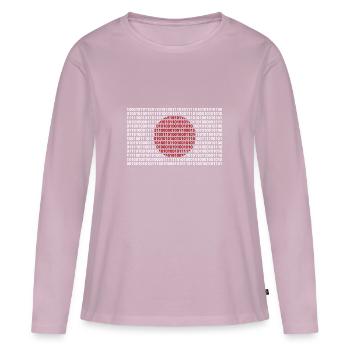 Japan Flagge Zahlen Binärcode Byte Bit Code - Frauen Premium Bio Langarmshirt - Altrosa - Vorne - Julia (174cm)