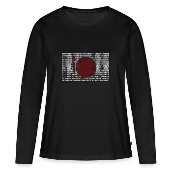 Japan flag numbers binary code byte bit code - Women's Premium Organic Long Sleeve Shirt - black - Front - Julia (174cm)