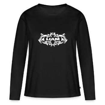 Liam - T-shirt manches longues Premium bio Femme - noir - Devant - Julia (174cm)
