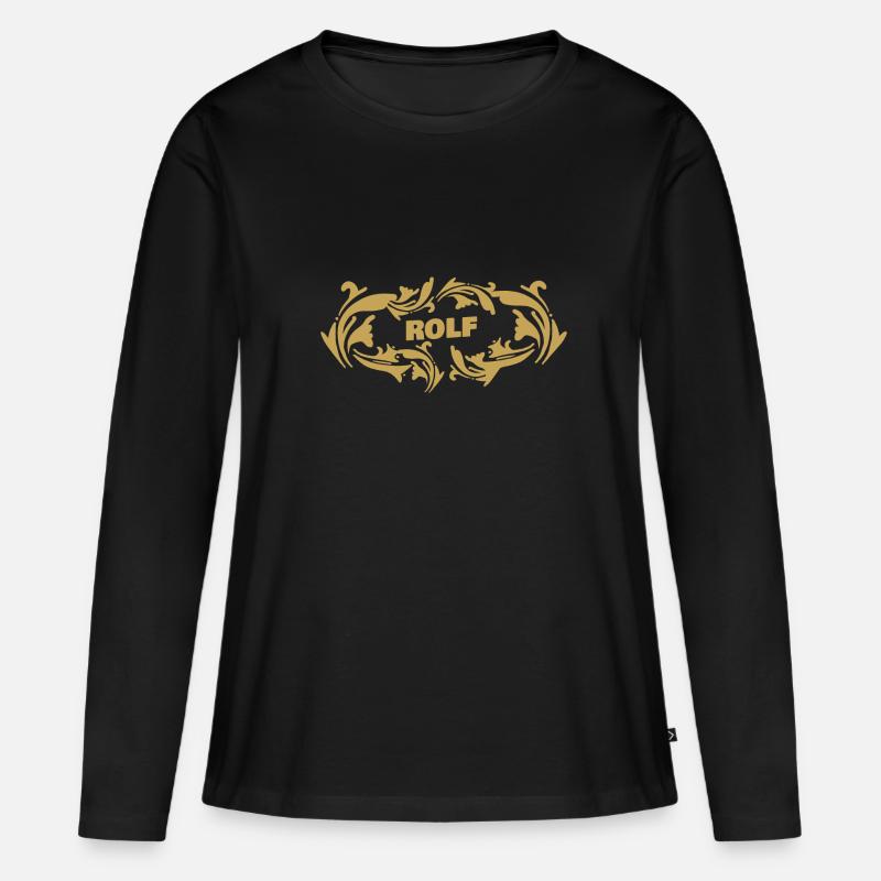 Geschenkidee Rolf - Frauen Premium Bio Langarmshirt - Schwarz