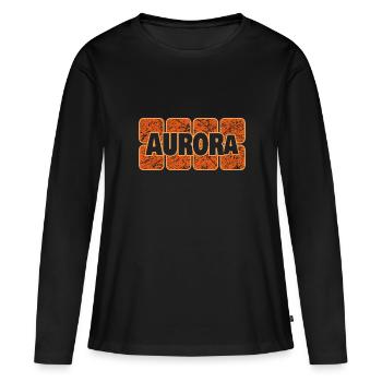 Weiblich Aurora - Frauen Premium Bio Langarmshirt - Schwarz - Vorne - Julia (174cm)