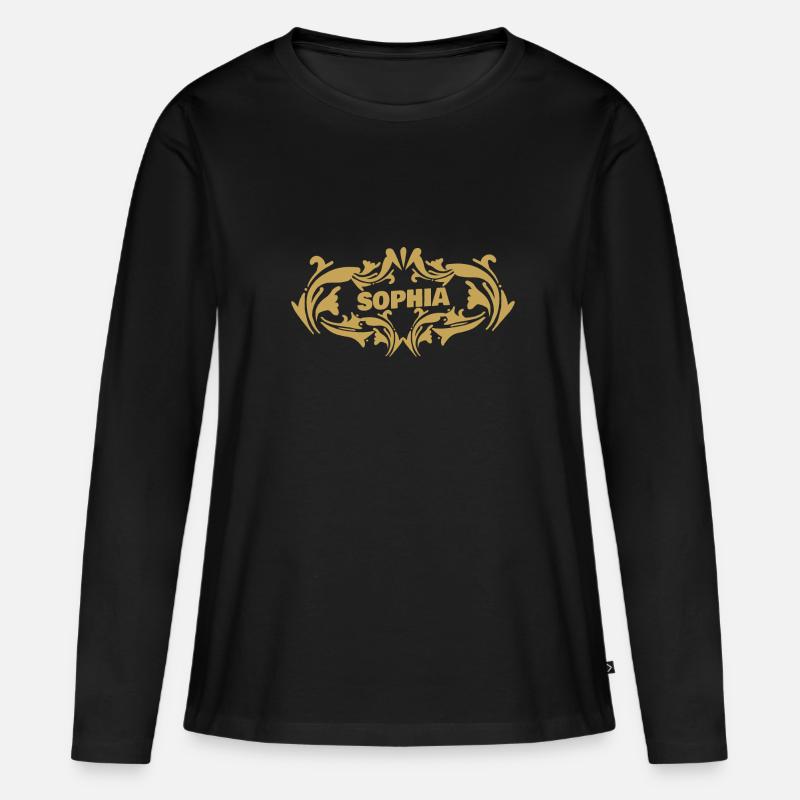 Geschenkidee Sophia - Frauen Premium Bio Langarmshirt - Schwarz