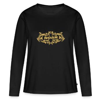Noah - Frauen Premium Bio Langarmshirt - Schwarz - Vorne - Julia (174cm)