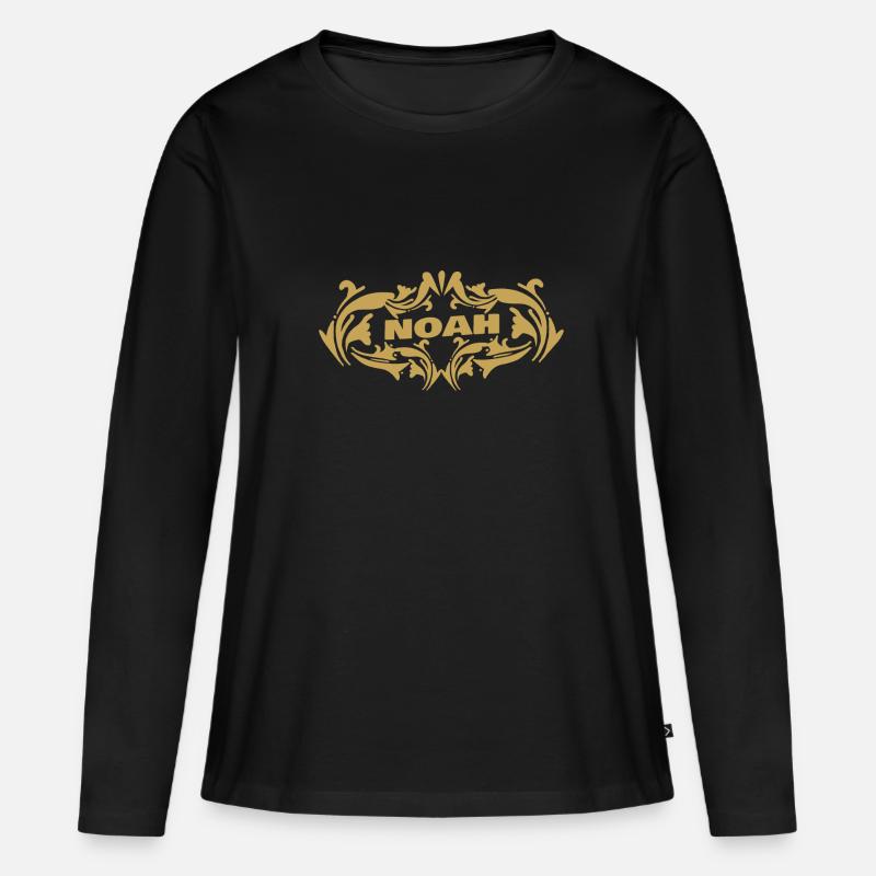 Noah - Frauen Premium Bio Langarmshirt - Schwarz