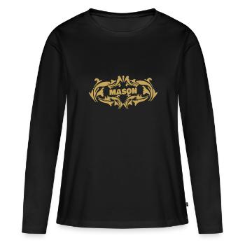 Mason comme nom - T-shirt manches longues Premium bio Femme - noir - Devant - Julia (174cm)