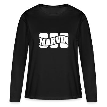 Marvin als Name - Frauen Premium Bio Langarmshirt - Schwarz - Vorne - Julia (174cm)