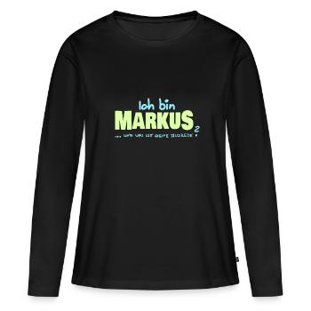 Cadeau pour Markus - T-shirt manches longues Premium bio Femme - noir - Devant - Julia (174cm)