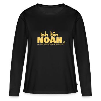 Noah - Frauen Premium Bio Langarmshirt - Schwarz - Vorne - Julia (174cm)