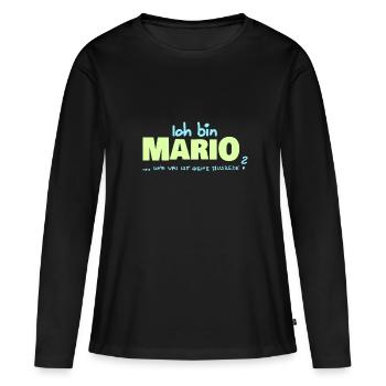 Cadeau pour Mario - T-shirt manches longues Premium bio Femme - noir - Devant - Julia (174cm)