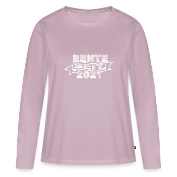 Rentner 2021 - Frauen Premium Bio Langarmshirt - Altrosa - Vorne - Julia (174cm)