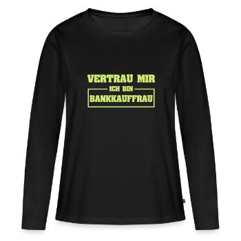 Employé de banque - T-shirt manches longues Premium bio Femme - noir - Devant - Julia (174cm)