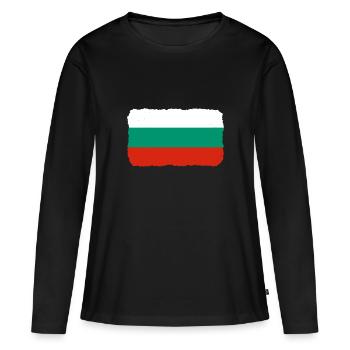 Bulgarien Flagge Bulgarische Fahne Goldstrand - Frauen Premium Bio Langarmshirt - Schwarz - Vorne - Julia (174cm)