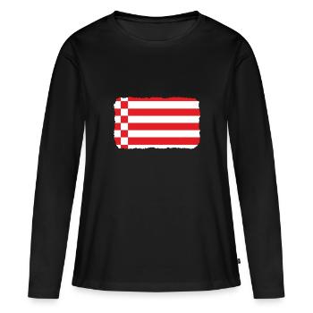 Bremen Flagge Bremer Fahne - Frauen Premium Bio Langarmshirt - Schwarz - Vorne - Julia (174cm)