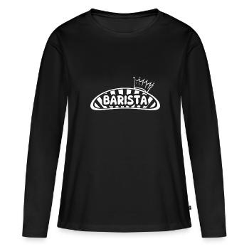 Barista - T-shirt manches longues Premium bio Femme - noir - Devant - Julia (174cm)