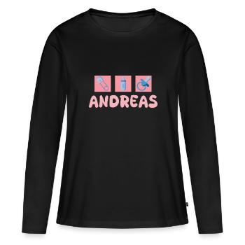 Sucette Andreas - T-shirt manches longues Premium bio Femme - noir - Devant - Julia (174cm)