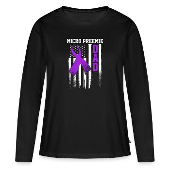 Micro Preemie NICU New Dad Healthy Premature Birth - Women's Premium Organic Long Sleeve Shirt - black - Front - Julia (174cm)