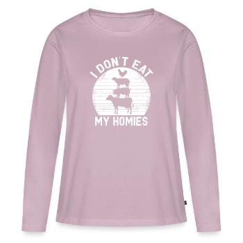Vegetarian I Don't Eat My Homies Women Men - Women's Premium Organic Long Sleeve Shirt - dusky pink - Front - Julia (174cm)