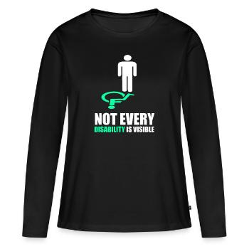 Tous les handicaps ne sont pas visibles - Handicap - T-shirt manches longues Premium bio Femme - noir - Devant - Julia (174cm)