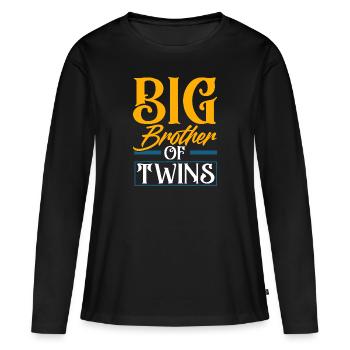 Grand Frère De Jumeaux Nouveau Frère Frère - T-shirt manches longues Premium bio Femme - noir - Devant - Julia (174cm)