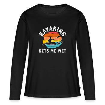 Le kayak me mouille pour un kayakiste - T-shirt manches longues Premium bio Femme - noir - Devant - Julia (174cm)