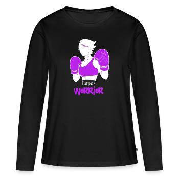 Lupus-Bewusstsein für Frauen, Lupus-Bewusstsein - Frauen Premium Bio Langarmshirt - Schwarz - Vorne - Julia (174cm)