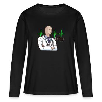 helth meme mann lustig surreal geil meme - Frauen Premium Bio Langarmshirt - Schwarz - Vorne - Julia (174cm)