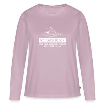 Écrivains Bloc Auteur Romancier Éditeur Wordsmith - T-shirt manches longues Premium bio Femme - rose poudré - Devant - Julia (174cm)