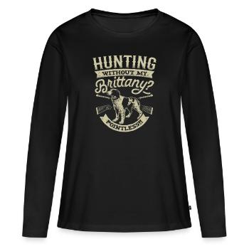 Chasser sans ma Bretagne inutile - T-shirt manches longues Premium bio Femme - noir - Devant - Julia (174cm)