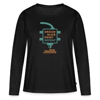 Impression 3D | pour un passionné d’imprimantes 3D - T-shirt manches longues Premium bio Femme - noir - Devant - Julia (174cm)